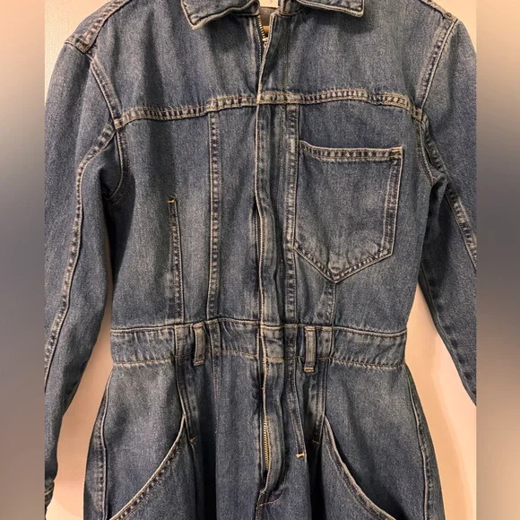 Free People Blue Denim Jumpsuit - Picture 2 of 5